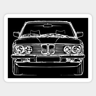 White E28 Car Sketch Art Magnet